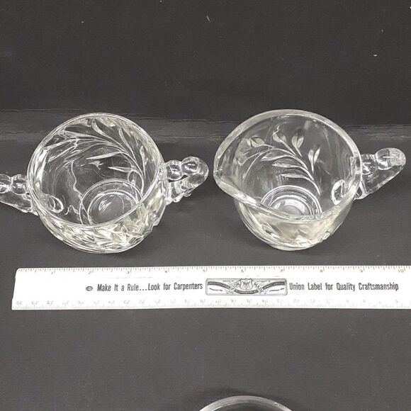 3 pc. bundle of Indiana glass willow oleander & magnolia leaf sugar, creamer set - Picture 8 of 10